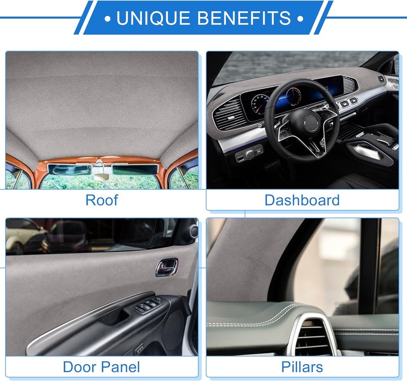 VekAuto Headliner Fabric 80" L x 60" W Interior Trim DIY Roof Repair Replacement for Car Truck RV SUV Boat Automotive Suede Fabric Dark Gray - Image 3